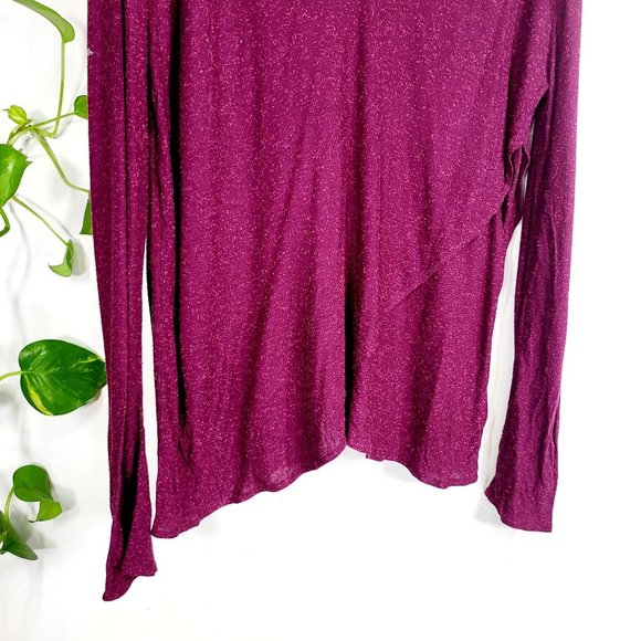 Chaser Flowy Silk Blouse Womens Medium Burgundy V Neck Lagenlook‎ Loose NEW - Picture 5 of 10